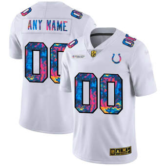 Men's Indianapolis Colts White NFL 2020 Customize Crucial Catch Limited Stitched Jersey